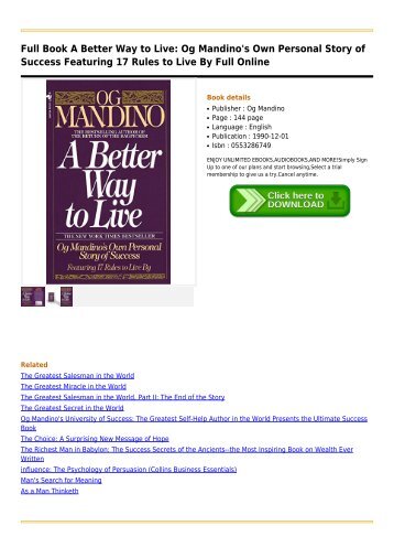 og mandino a better way to live pdf og mandino a better way to live pdf