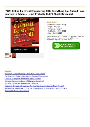Electrical Engineering 101 Everything You Should Have Learned in School . . . but Probably Didn&#039;t