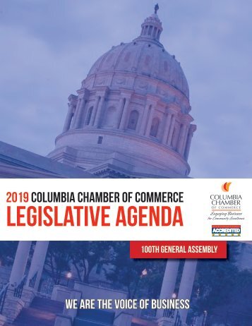 Columbia Chamber of Commerce 2019 Legislative Agenda