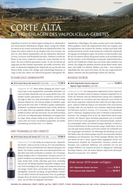 Extraprima Mailing 2019 01 Piemont, Venetien, Rhone