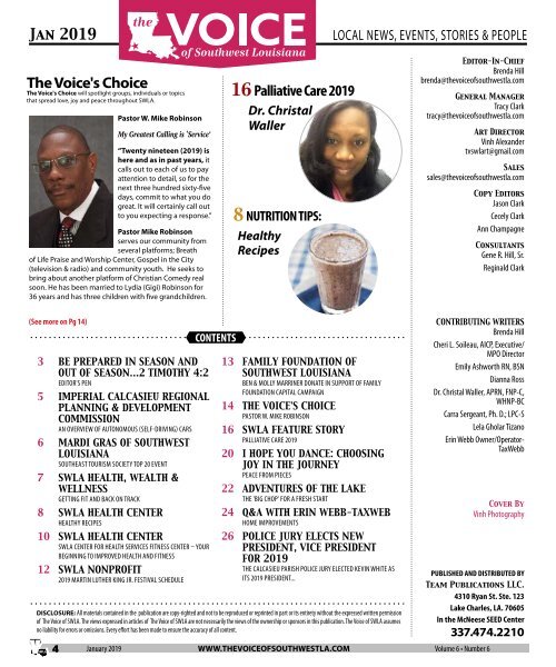  The Voice of Southwest Louisiana January 2019 Issue