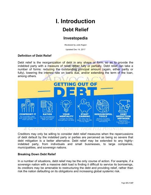 Debt Reduction & Debt Relief