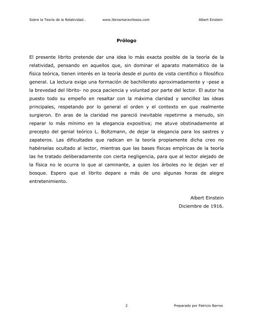 Sobre la teoria de la relatividad - Albert Einstein