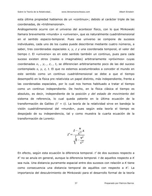 Sobre la teoria de la relatividad - Albert Einstein