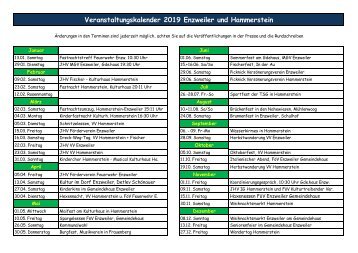 Veranstaltungskalender 2019