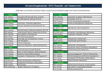 Veranstaltungskalender 2019