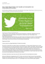 Neue Twitter-Regeln foerdern mehr Qualitaet und Individualitaet in der Social-Media-Kommunikation