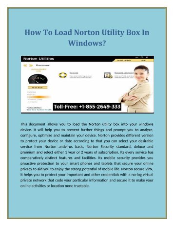 How To Load Norton Utility Box In Windows?