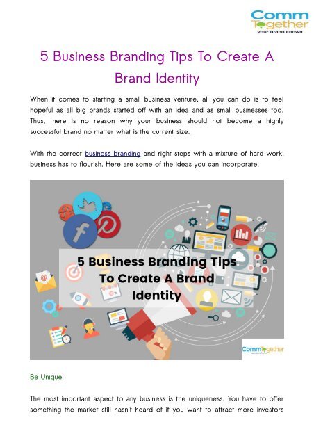 5 Business Branding Tips To Create A Brand Identity