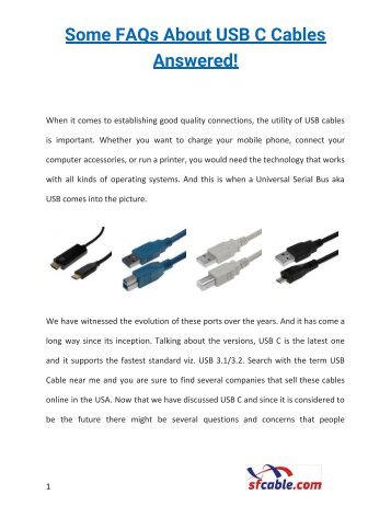 Some FAQs About USB C Cables Answered!