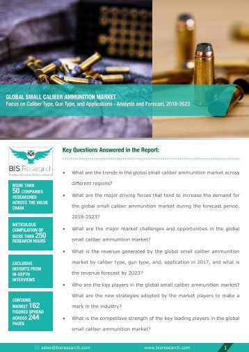 Small Caliber Ammunition Market Research Report, 2018-2023