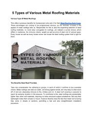 5 Types of Various Metal Roofing Materials 