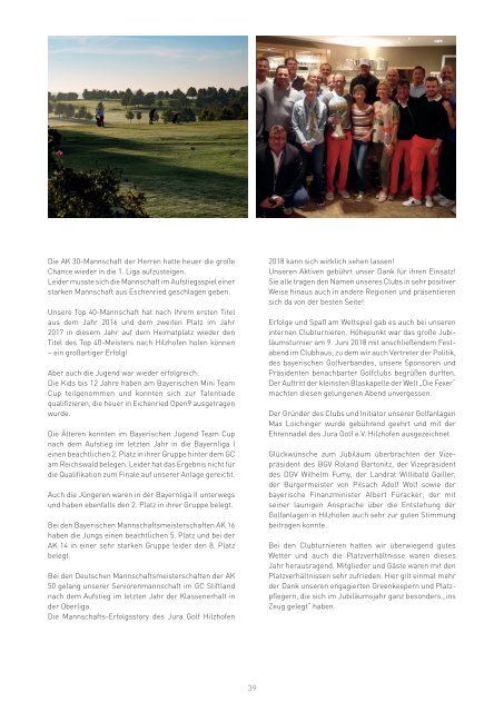 JGP Magazin 2018 Jura Golf Park