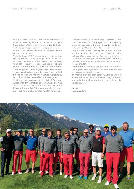 JGP Magazin 2018 Jura Golf Park