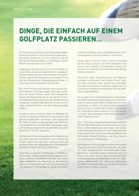 JGP Magazin 2018 Jura Golf Park