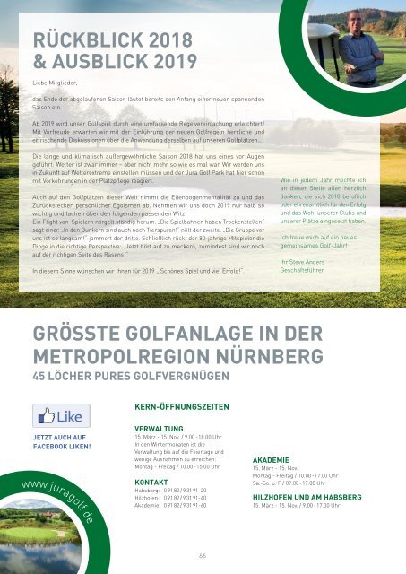 JGP Magazin 2018 Jura Golf Park