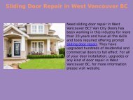 Top Quality Sliding Door Repair in West Vancouver BC