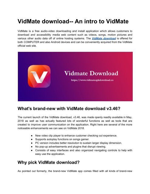 VidMate download – An introduction to VidMate