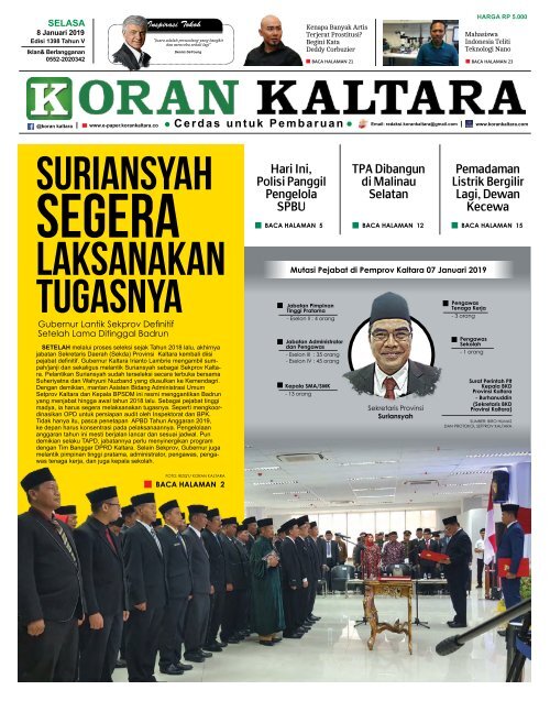 #Test# Koran Kaltara - Selasa, 8 Januari 2019
