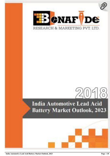 India Automotive  Lead Acid Battery Market Outlook, 2023