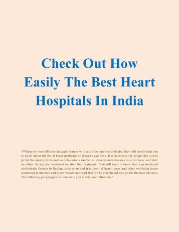 Check Out How Easily The Best Heart Hospitals In India