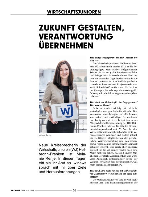 ARBEITSWELT 4.0 SCHAFFEN WIR| w.news 01.2019