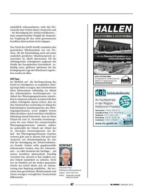 ARBEITSWELT 4.0 SCHAFFEN WIR| w.news 01.2019