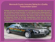 Monmouth County Limousine Opting for a Quality Transportation System