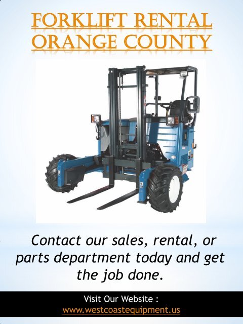 Construction Equipment Rental Los Angeles Ca