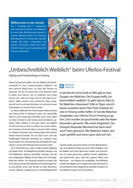 2018 DEZEMBER / FESTSCHRIFT ZUM JUBILÄUM 50 JAHRE LEBENSHILFE FREISING