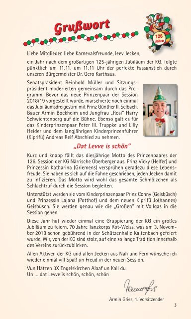 Prinzenheft 2019 der KG Närrische Oberberger e.V.