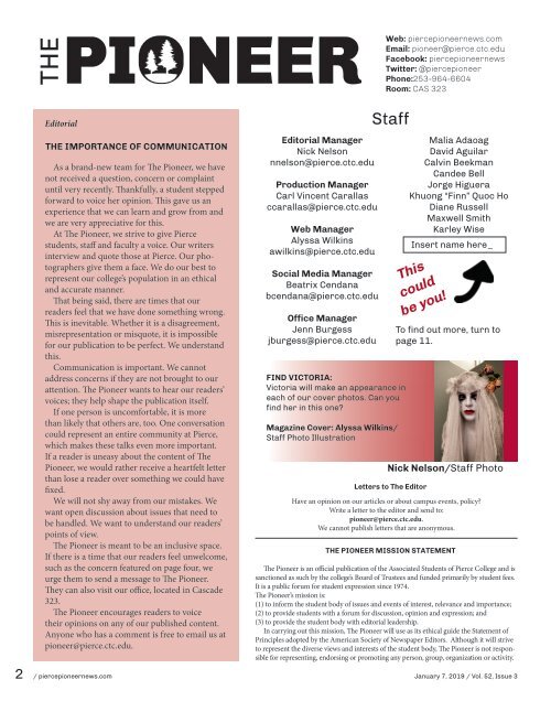 The Pioneer, Vol. 52, Issue 3