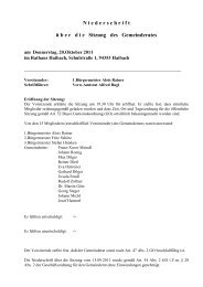 Niederschrift über die Sitzung des Gemeinderates - Haibach ...