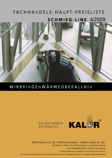 Preisliste Konvektoren V0409 - Uberich GmbH