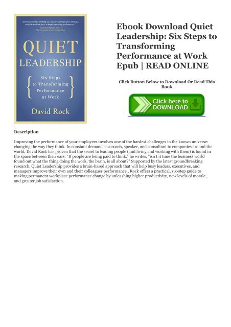 Quiet Leadership PDF Free Download