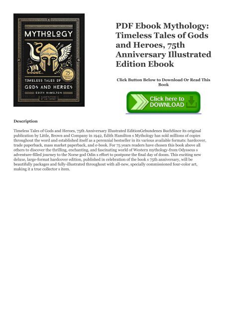 Pdf Ebook Mythology Timeless Tales Of Gods And Heroes 75th Anniversary Illustrated Edition Ebook