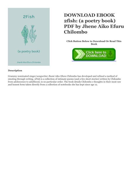Download Ebook 2fish A Poetry Book Pdf By Jhene Aiko Efuru Chilombo