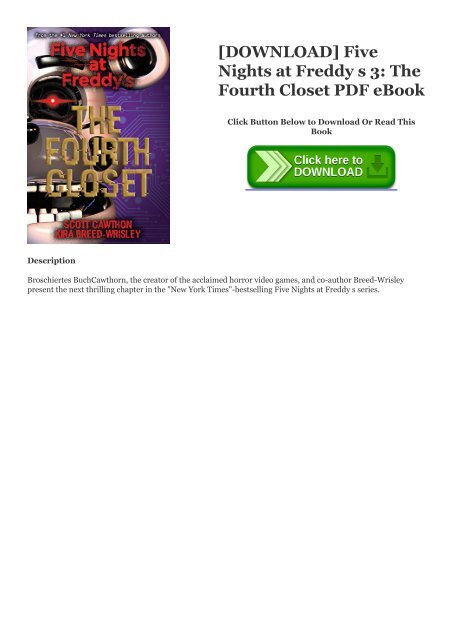 [DOWNLOAD] Five Nights at Freddy s 3: The Fourth Closet PDF eBook