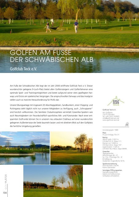 GOLFLand Baden-Württemberg 2019 - Schönes Spiel auf über 90 Plätzen