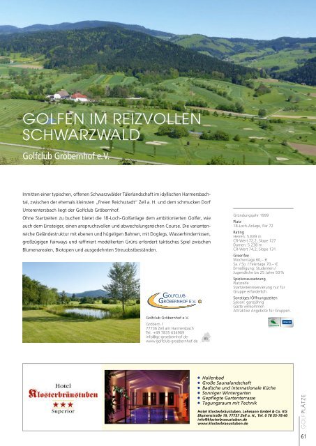 GOLFLand Baden-Württemberg 2019 - Schönes Spiel auf über 90 Plätzen