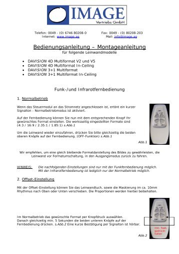 Bedienungsanleitung DAVISION Multiformat Versionen 2 + 5