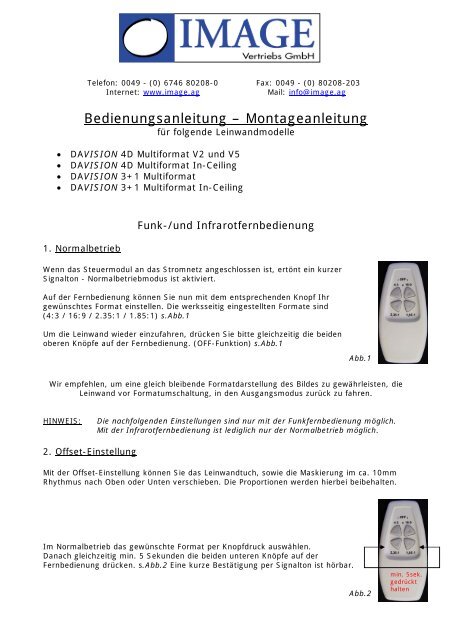 Bedienungsanleitung DAVISION Multiformat Versionen 2 + 5