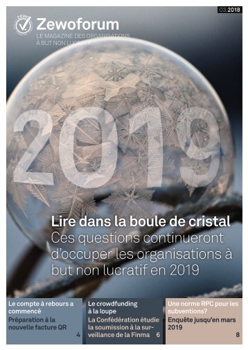 Zewoforum 3 | 2018: Lire dans la boule de cristal – Ces questions continueront d’occuper les organisations à but non lucratif en 2019