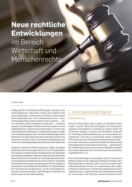  Wirtschaft und Menschenrechte - Jahrbuch Global Compact Deutschland 2018