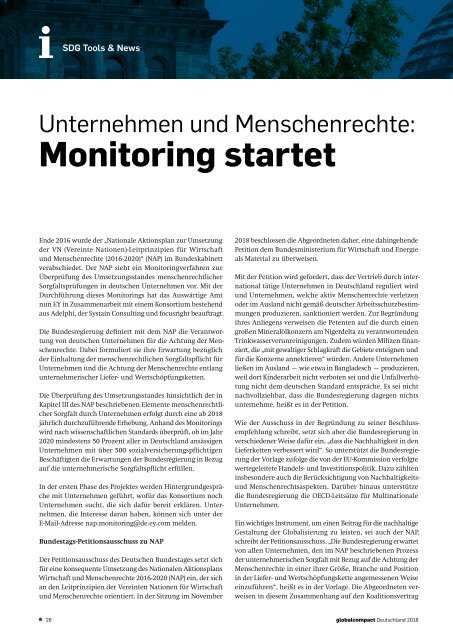  Wirtschaft und Menschenrechte - Jahrbuch Global Compact Deutschland 2018