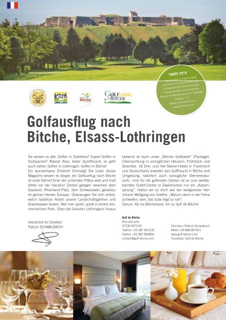 Das Magazin für den Schwarzwald- und Elsass-Golfurlaub 2019