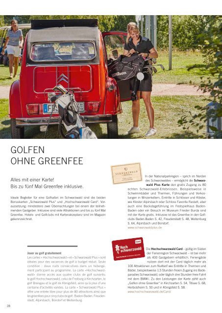 Das Magazin für den Schwarzwald- und Elsass-Golfurlaub 2019