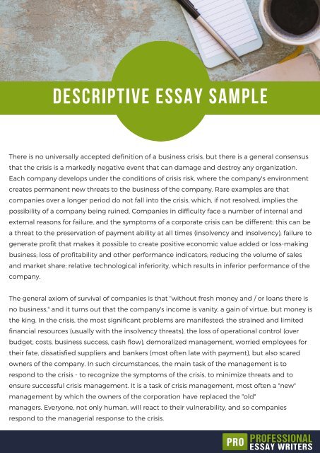 kinds of descriptive essay