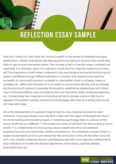 types of reflection essay