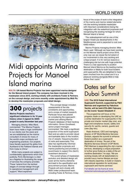 January February 2019 Marina World